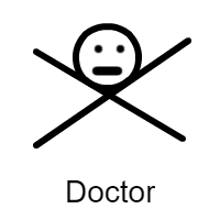 Letter X, face, smiley